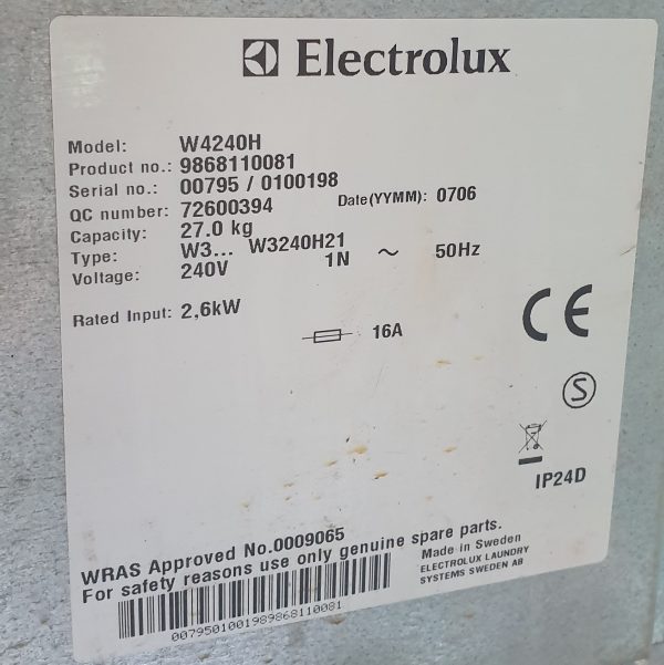 Electrolux Machine plate 2