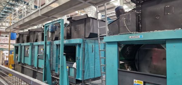 5 x 1990 Lavatec TT735 GU, 50kg - 70kg gas heated dryers
