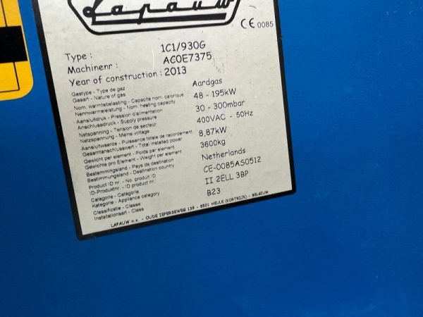 Lapauw 1C1/930 G Gas-Heated Ironer